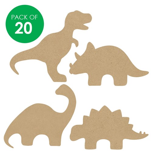 Wooden Dinosaur Shapes - Pack of 20