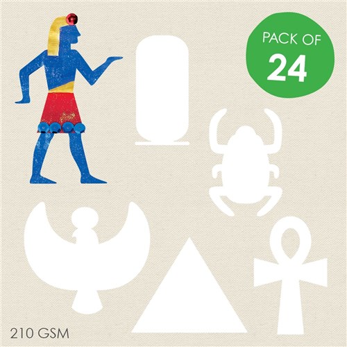 Cardboard Egyptian Shapes - White - Pack of 24