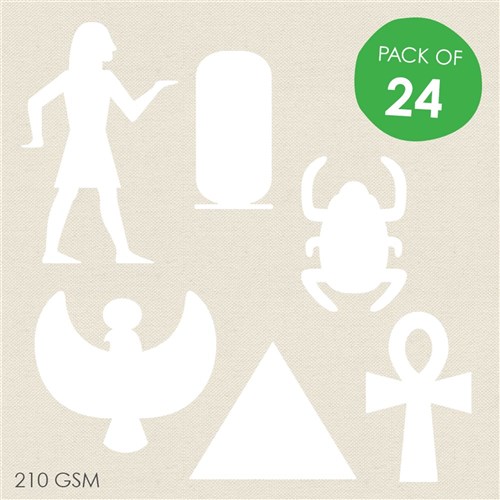 Cardboard Egyptian Shapes - White - Pack of 24