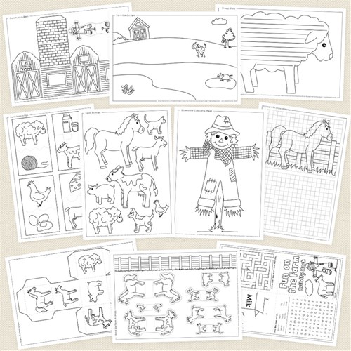 All About Farm Animals & The Land Blackline Masters - Pack of 10