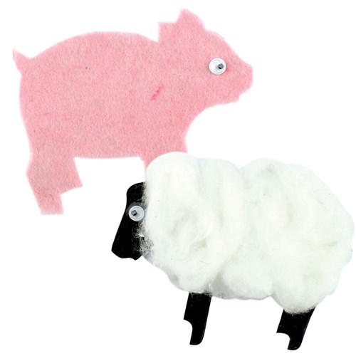 Wooden Farm Animal Shapes - Pack of 24