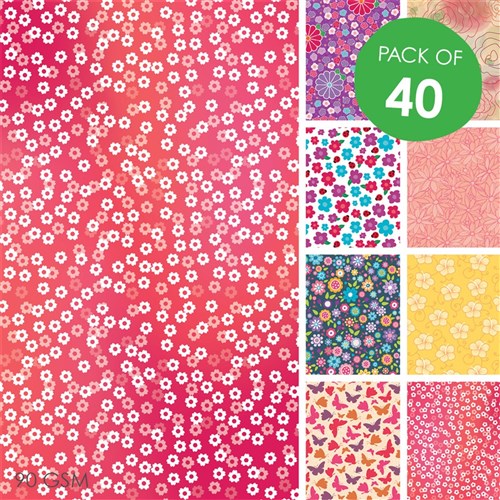 Flower Craft Paper - Pack of 40