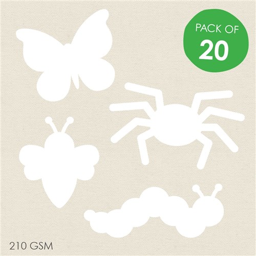 Cardboard Minibeasts - White  - Pack of 20