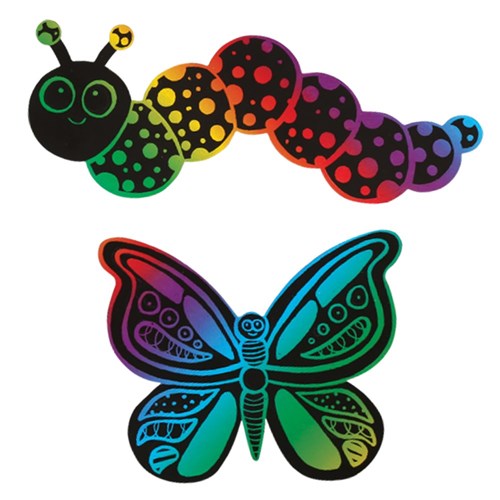 Scratch Board Minibeasts  - Pack of 20