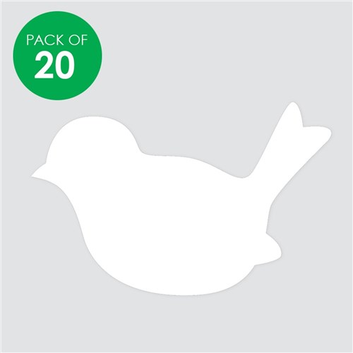 Cardboard Birds - White - Pack of 20
