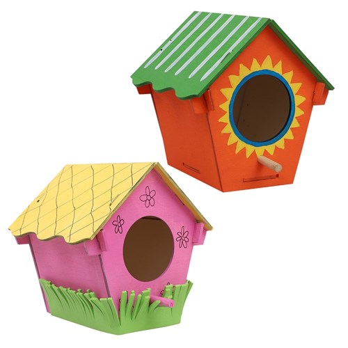 3D Wooden Birdhouses - Pack of 10