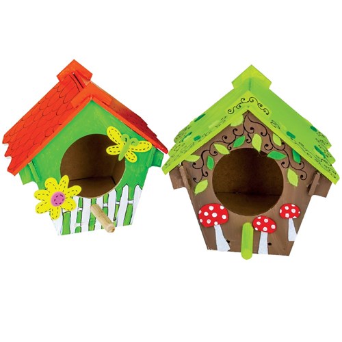 3D Wooden Birdhouses - Pack of 10