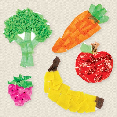 Cardboard Fruit & Vegetables - White - Pack of 24