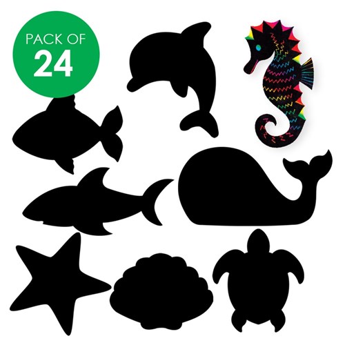 Scratch Board Sea Animals  - Pack of 24