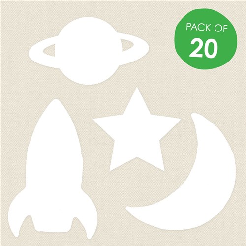 Cardboard Space Shapes - White - Pack of 20