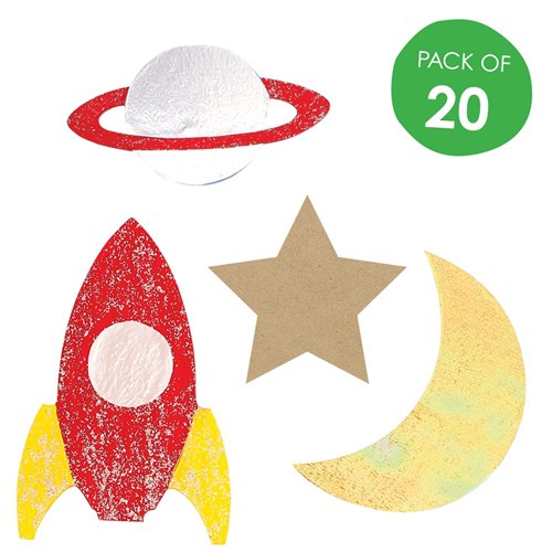 Wooden Space Shapes - Pack of 20