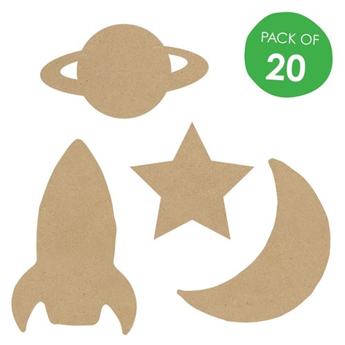 Wooden Space Shapes - Pack of 20