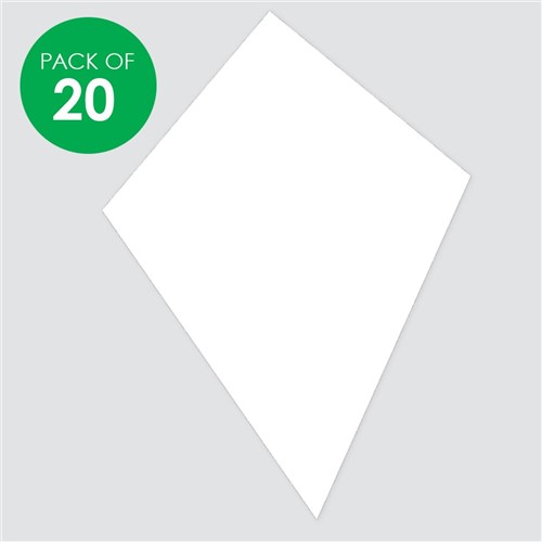 Cardboard Cutout Kites - White - Pack of 20