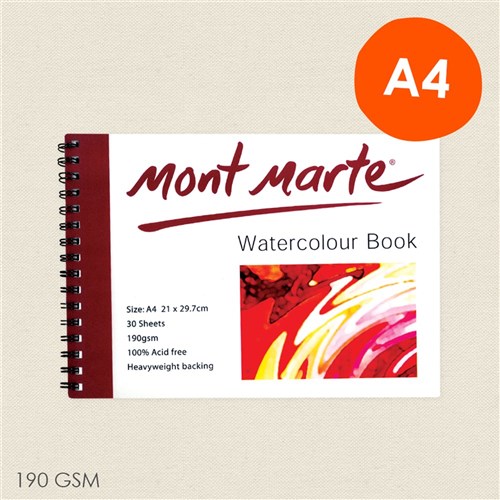 Mont Marte Watercolour Book - A4 - 30 Sheets