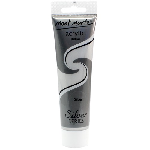 Mont Marte Silver Series Acrylic Paint - Silver - 100ml