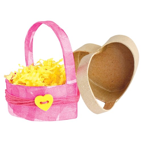 Papier Mache Basket - Heart