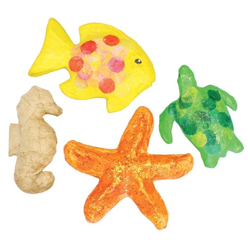 3D Papier Mache Sea Animals - Pack of 4