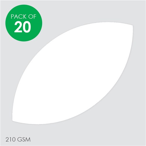 Cardboard Leaves - White - Pack of 20
