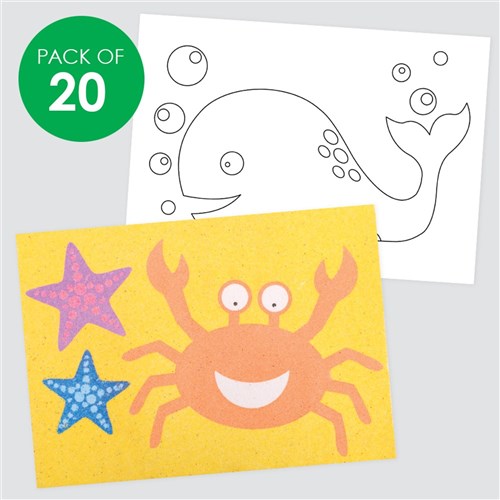 Sea Animals Sand Art Sheets - Pack of 20