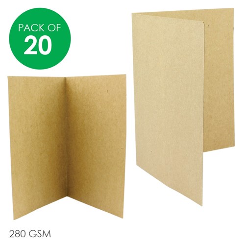 Cardboard Greeting Cards - Brown - Pack of 20