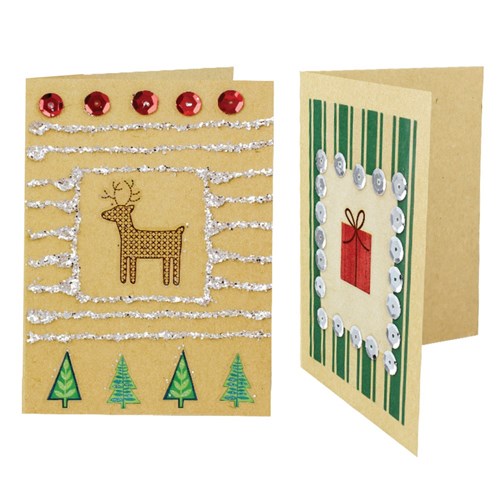 Cardboard Greeting Cards - Brown - Pack of 20