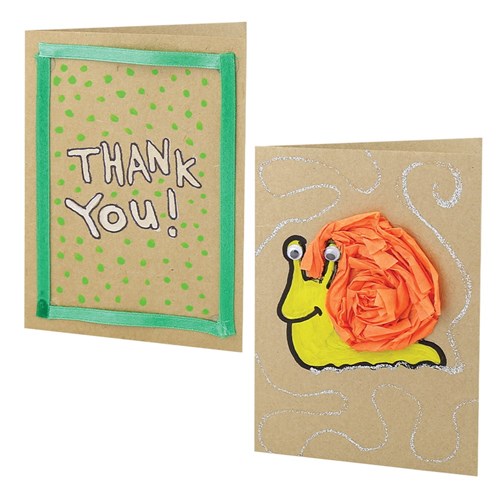 Cardboard Greeting Cards - Brown - Pack of 20