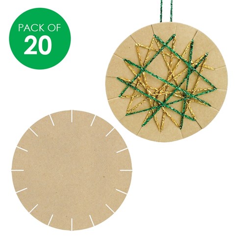 Cardboard Weaving Shapes - Brown - Pack of 20