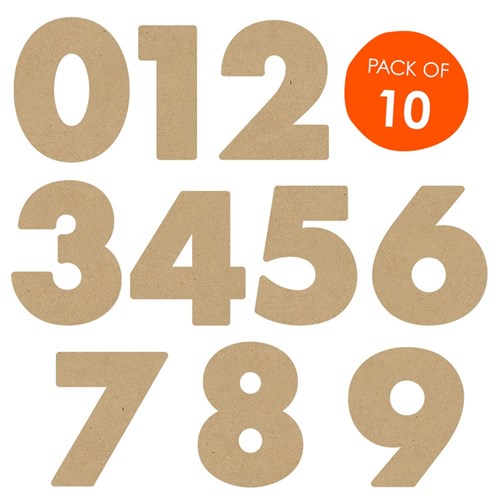3D Wooden Numbers - Pack of 10