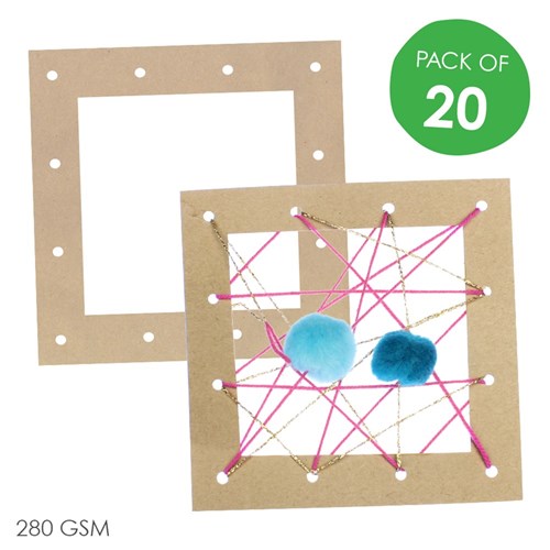 Cardboard Weaving Squares - Brown - Pack of 20