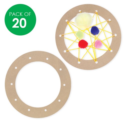 Cardboard Weaving Circles - Brown - Pack of 20