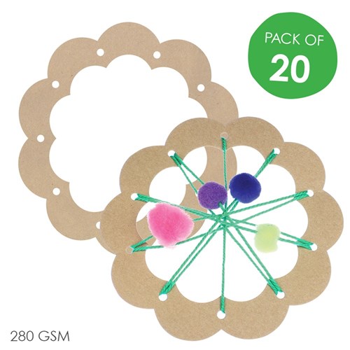 Cardboard Weaving Flowers - Brown - Pack of 20