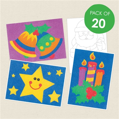 Christmas Sand Art Sheets - Pack of 20
