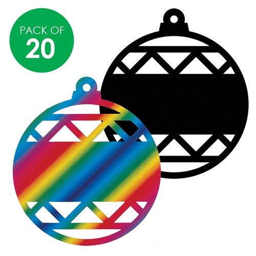 Scratch Board Cutout Baubles - Pack of 20