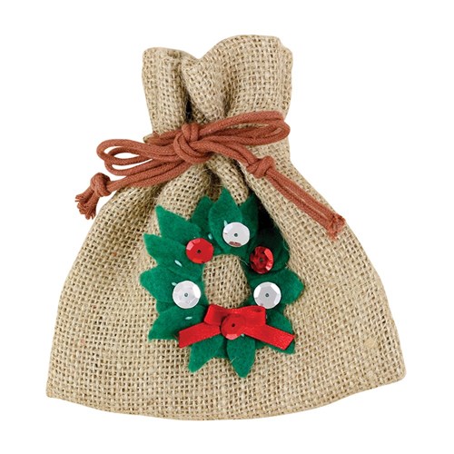 Hessian Drawstring Bag Collage & Craft CleverPatch Art & Craft