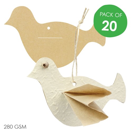 Cardboard Doves - Brown - Pack of 20