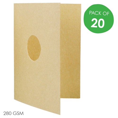 Cardboard Photo Frame Cards - Brown - Pack of 20