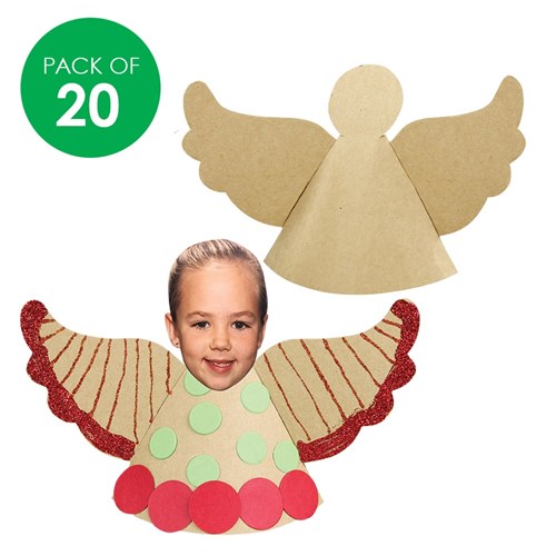 Cardboard Angel Tree Toppers - Brown - Pack of 20