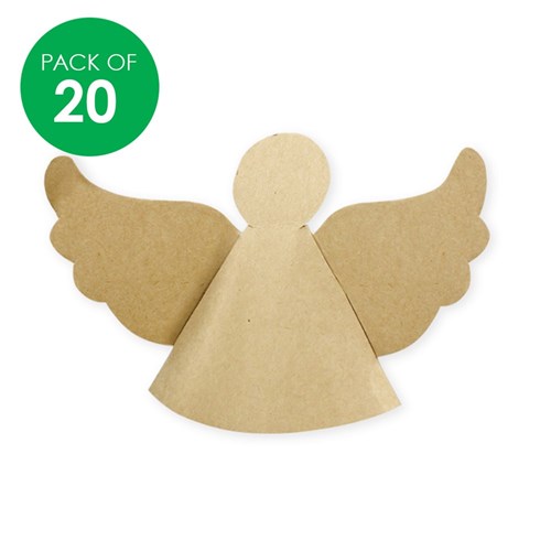 Cardboard Angel Tree Toppers - Brown - Pack of 20