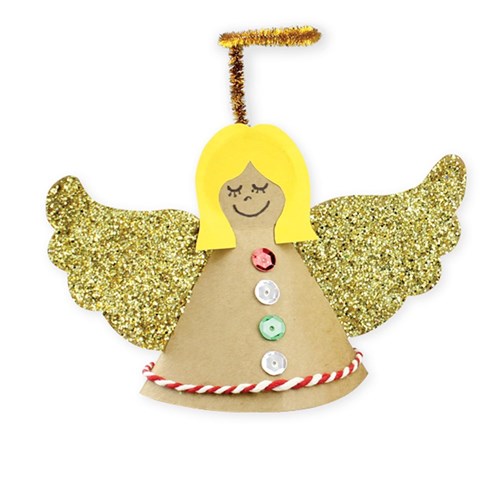 Cardboard Angel Tree Toppers - Brown - Pack of 20