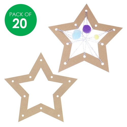 Cardboard Weaving Stars - Brown - Pack of 20