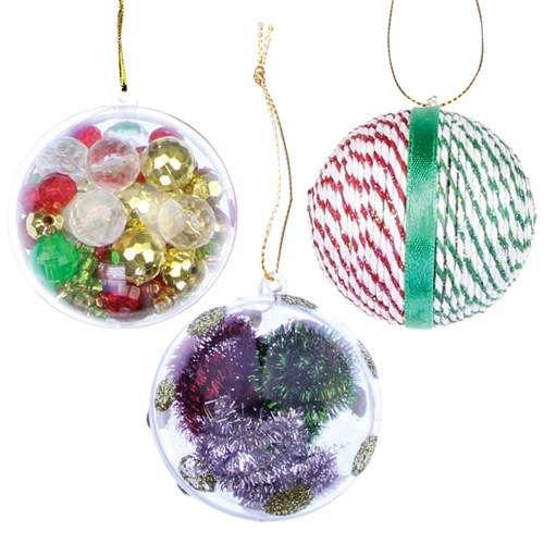 Clear Hanging Baubles - Pack of 12