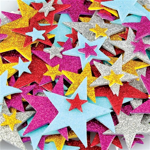 Foam Glitter Star Stickers - Pack of 150