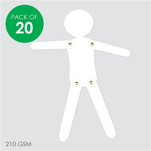 Cardboard Dancing People - White - Pack of 20