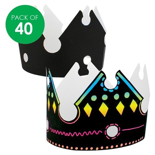 Scratch Board Crowns - Pack of 40