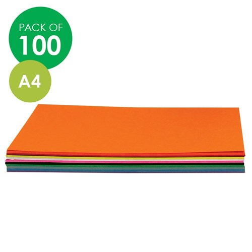 CleverPatch Cardboard - Assorted Colours - A4 - Pack of 100