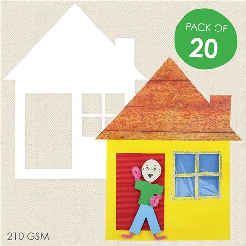 Cardboard Houses - White - Pack of 20