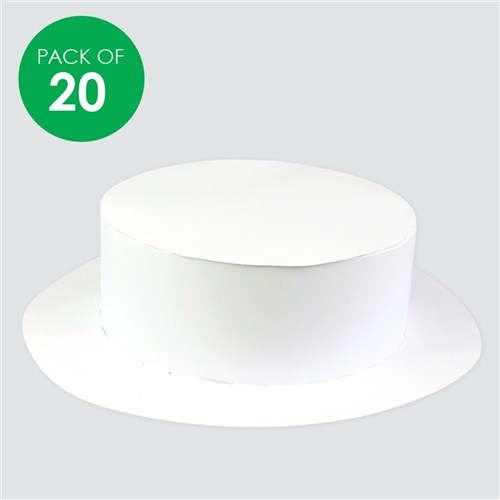 Cardboard Easter Bonnets - White - Pack of 20