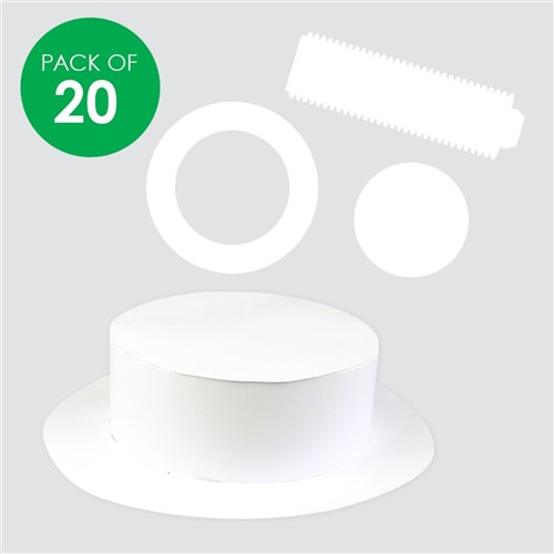 Cardboard Easter Bonnets - White - Pack of 20