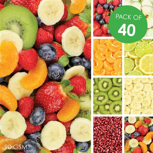 Fruit Craft Paper - Pack of 40