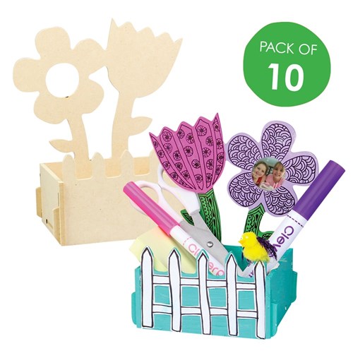 Wooden Flower Desk Organisers - Pack of 10